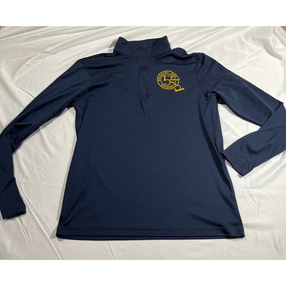 Sport-Tek Men's Large Navy Blue Quarter Zip Pullover Houdini 10K Appleton Runner